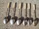 Old Antique Vintage Chinese Tea Spoon Bamboo Design Marked Sf 90 Carved Set Of 6 Teapots photo 4