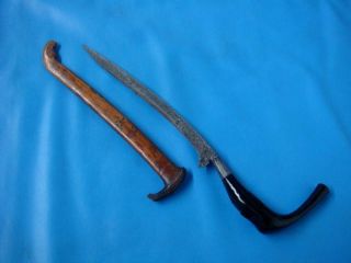 Antique Old Rencong Besar Aceh Dagger Hulu Tanduk - No Sword/keris - Kris photo