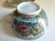 Antique Vintage Chinese Rose Medallion Porcelain Tea Cup & Saucer Hand Painted Glasses & Cups photo 9
