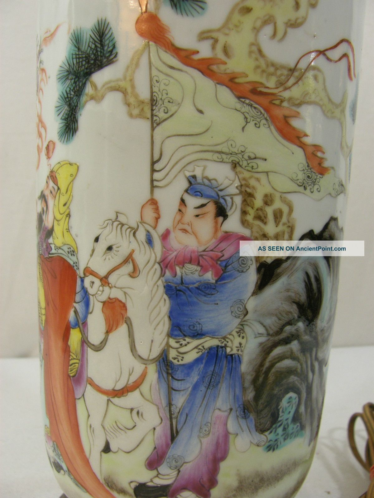 Fine Antique Chinese Porcelain Vase Guangxu Period Gods In Landscape Scene Vases photo