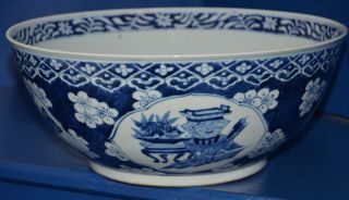 Fine & Rare Large C19 Chinese Guangxu Period Blue & White Bowl,  C1875 - 1908 photo