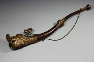 Asian Tibetan Handwork Dragon Horn Loudspeaker Collectable Decoration photo