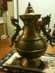 Antique? Interesting Large Brass Incense Burner,  Dragons.  2 Pieces Incense Burners photo 1