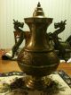 Antique? Interesting Large Brass Incense Burner,  Dragons.  2 Pieces Incense Burners photo 2
