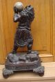 Antique Asian Chinese Japanese Tibet 19c/18c Bronze Devil Statue Fossil Sphere Unknown photo 9