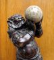 Antique Asian Chinese Japanese Tibet 19c/18c Bronze Devil Statue Fossil Sphere Unknown photo 1