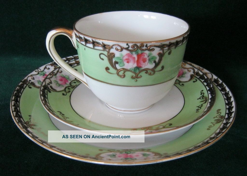 Early 20th Century Hand - Painted & Gilded Noritake Trio, Other photo