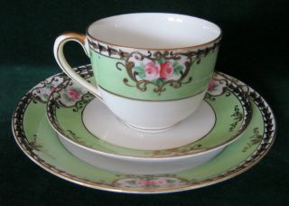 Early 20th Century Hand - Painted & Gilded Noritake Trio, photo