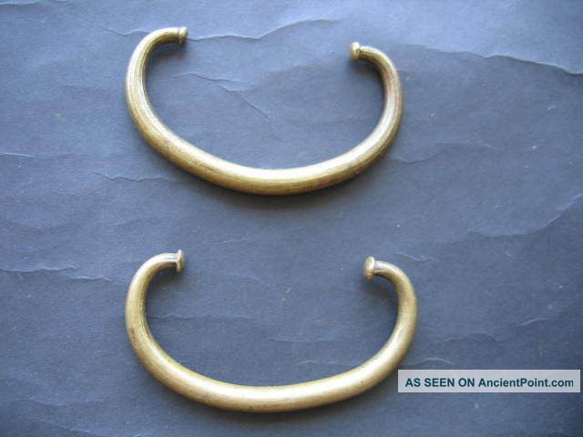 2 Antique Japanese Hand Forged Brass Handle Pull Tansu Chest Furniture Hardware Other photo
