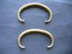 2 Antique Japanese Hand Forged Brass Handle Pull Tansu Chest Furniture Hardware Other photo 1