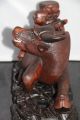 Large Antique Chinese Figure Of A Water Buffalo,  Carved From Wood Ornate Stand Woodenware photo 5