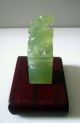 Foo Dog Carved In Nephrite Jade Translucent Colour C Foo Dogs photo 3
