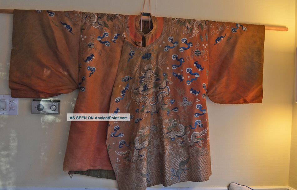 Antique Chinese Theatrical Dragon Robe With Metallic And Silk Embroidery - A62 Robes & Textiles photo