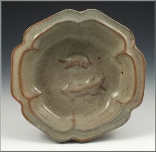 Fine 14th / 15th Century Chinese Narcissus Bowl W/ Double Fish photo