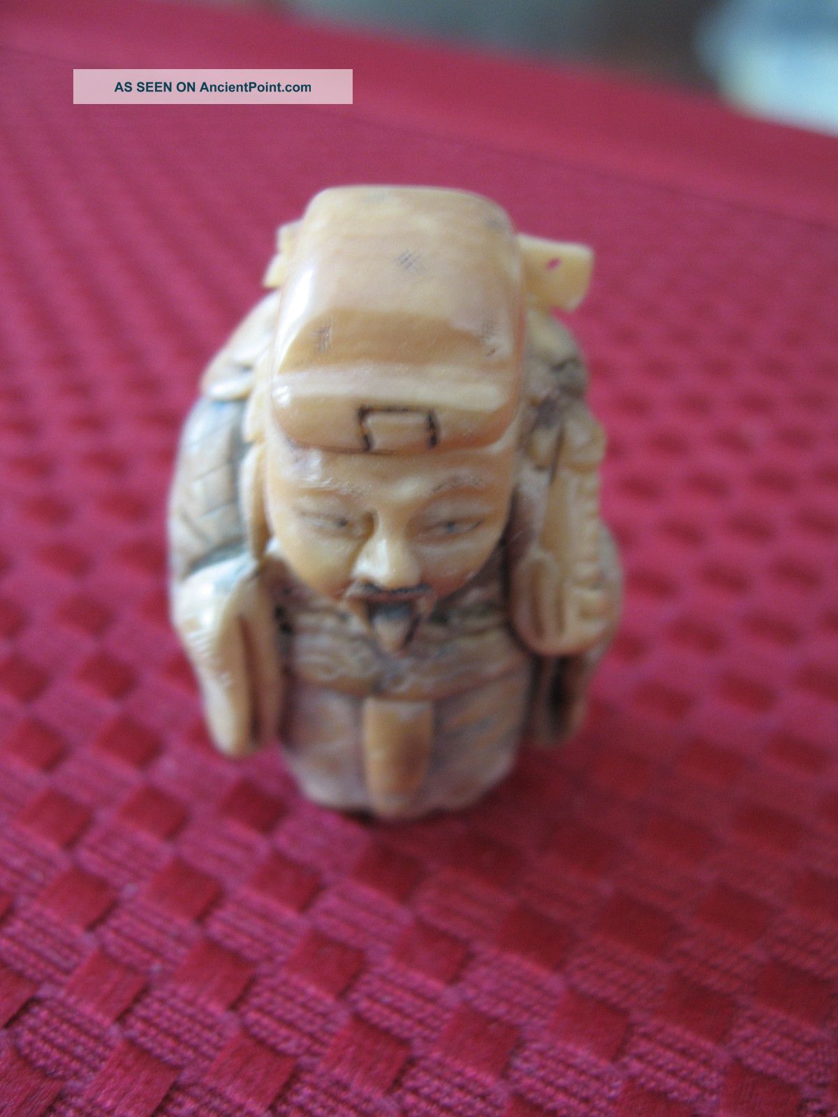 Top Quality Rare Old Found Tagua Ivory Nut Netsuke Scholar 1.  5 