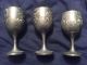Vintage Etched Brass Pitcher Or Teapot With 6 Goblets Made In India Nr India photo 2