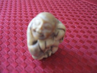 Top Quality Rare Old Found Tagua Ivory Nut Netsuke Man 1.  25 