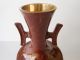 Exquisite Korean Brass/bronze Enamel Art Deco Style Vase Korea photo 1