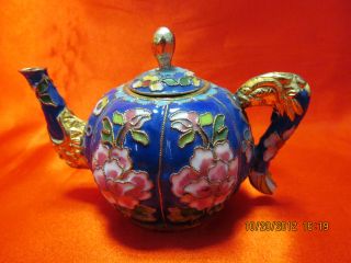 Fancy Gift Chinese Porcelain Cloisonne Wine Pot Patterned With Peonies Promotion photo