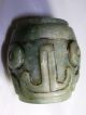 Acoin Old Xinjiang Hetian White Jade Drum With Mask 34mm Height Vr Vf Amulets photo 1