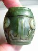 Acoin Old Xinjiang Hetian White Jade Drum With Mask 34mm Height Vr Vf Amulets photo 5