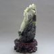 Fine Chinese Carved Dushan Jade Lotus Leaf Chicken Statue +stand Other photo 3