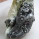 Fine Chinese Carved Dushan Jade Lotus Leaf Chicken Statue +stand Other photo 7