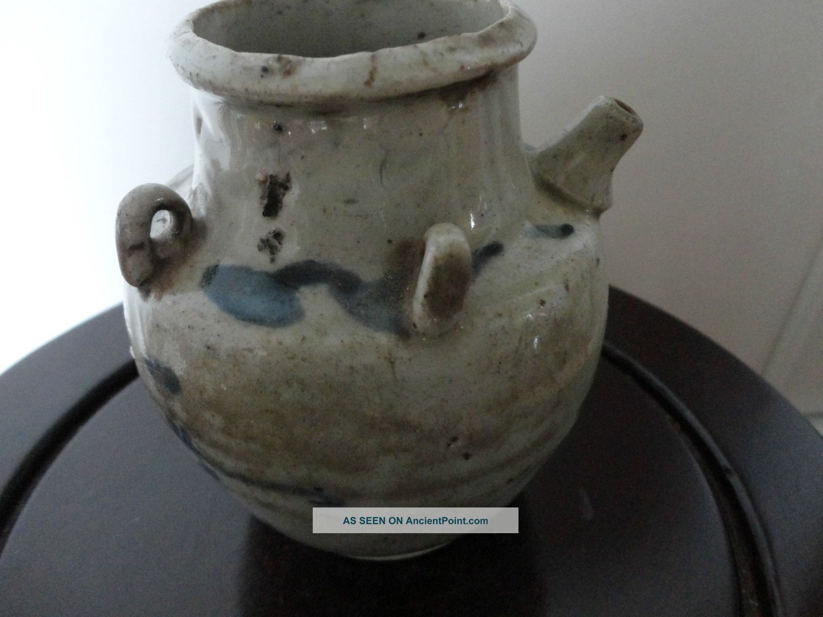 Old Chinese Porcelain Pot With Grey Glaze Pots photo