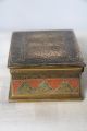 Antique Japanese Gilded Brass Box,  With Intricate Designs & Hinged Lid,  C1900. Boxes photo 1