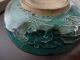 Old Chinese Flower - Shape Porcelain Plate With Peacock Green Glaze Plates photo 5
