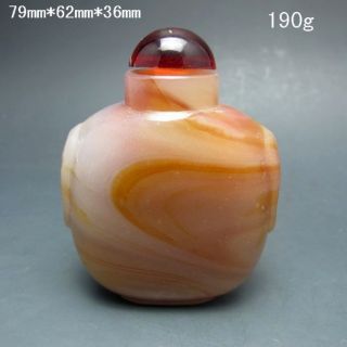 100% Natural Agate Hand - Carved Snuff Bottle Nr/pc2275 photo