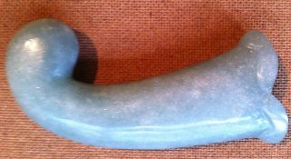 Absolutely Wonderful Large Heavy Antique Carved Jade Dagger Handle Pale Green photo