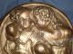 19th Century French Bronze Round Plaque Of Two Young Girls Metalware photo 4