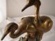Antique Bronze - Clad Oriental Style Heron / Crane Bookends Signed Paul Herzel Metalware photo 7
