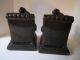 Vintage 1921 J.  Ruhl Large Bronze Bookends Mother & Child Reading In Chair Metalware photo 4