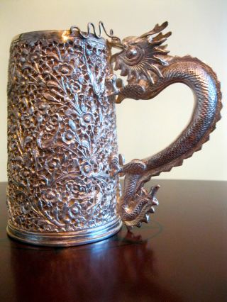 Chinese Silver Export Tankard photo