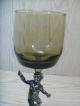 Silver Antique Tone Metal Angel W/ Glass Candle Holder & Metal & Glass Goblets Metalware photo 3