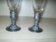 Silver Antique Tone Metal Angel W/ Glass Candle Holder & Metal & Glass Goblets Metalware photo 6