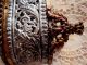 French Ormolu Filigree Beveled Glass Kidney Shaped Vitrine,  Box Paw Feet,  Hinged Metalware photo 3