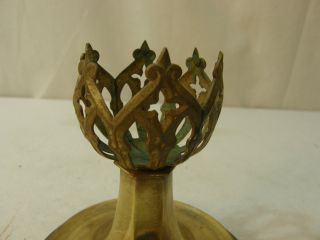 American Gorham Brass Gothic Revival Candlestick Vase Or Perfume Bottle Holder photo