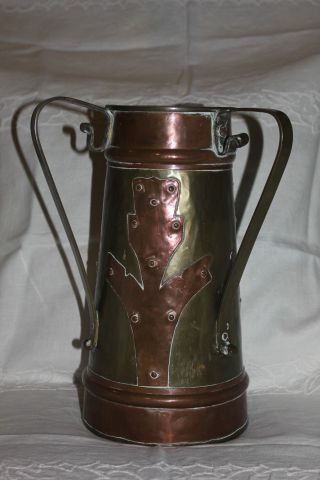 Copper Arts And Crafts Style Decorated Vase photo
