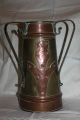 Copper Arts And Crafts Style Decorated Vase Metalware photo 1