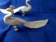 Spelter Birds Table Peacocks Pair Of Figurines Early 20th Century Statues Metalware photo 1