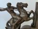Rare Art Deco Woman Warrior On Rearing Horse With Spear Bookends Metalware photo 5
