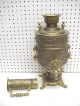 Antique Repousse Design Brass Samovar With Chimney Extension Metalware photo 7