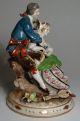 Antique 19th C French Old Paris Porcelain Figural Grouping W/mandolin Figurines photo 3