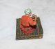 Austrian Antique Vienna Wiener Bronze Oriental Man On Carpet Bronze Enamel Metalware photo 3