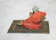 Austrian Antique Vienna Wiener Bronze Oriental Man On Carpet Bronze Enamel Metalware photo 4
