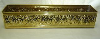 Old English Brass Floral Rose Repousse Relief Flower Planter Fernery England photo
