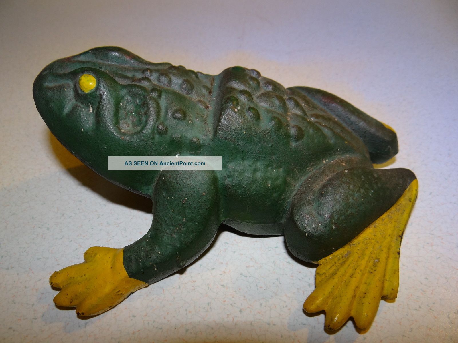 Cast Iron Frog Door Stop Large Vtg Antique Nr Metalware photo